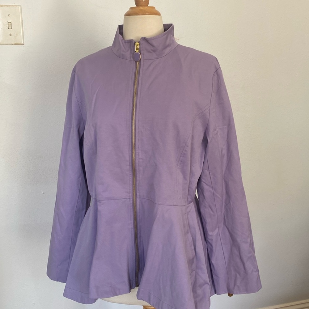Iman Women's Purple‎ Peplum Flare Jacket Size M